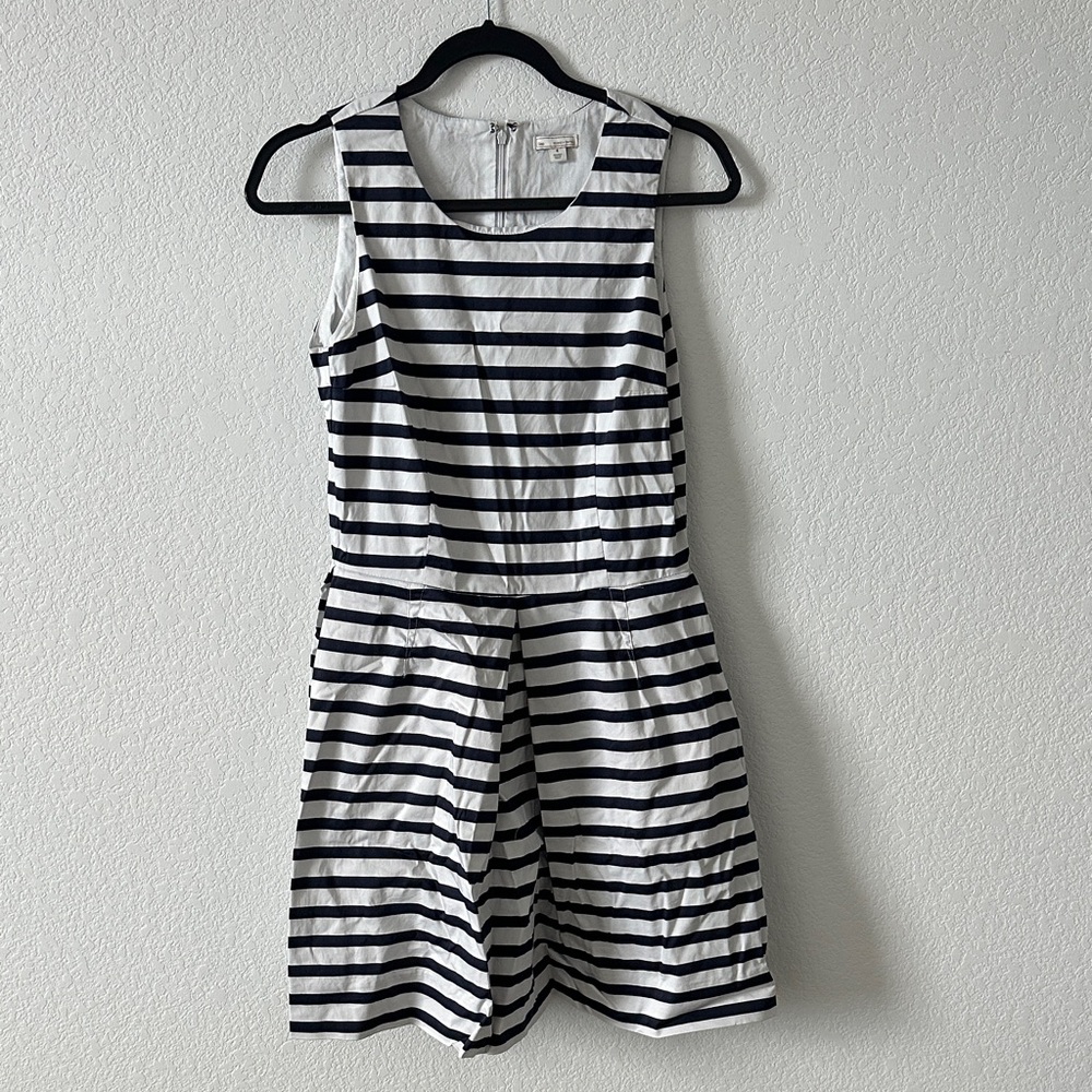 GAP Blue and White Striped Midi Dress